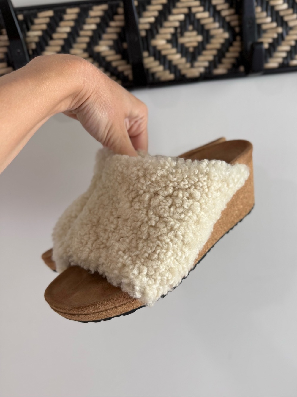 Birkenstock Papillio Namica Teddy Wedge Sandals - Size 39/Size 8 - Picture 5 of 15